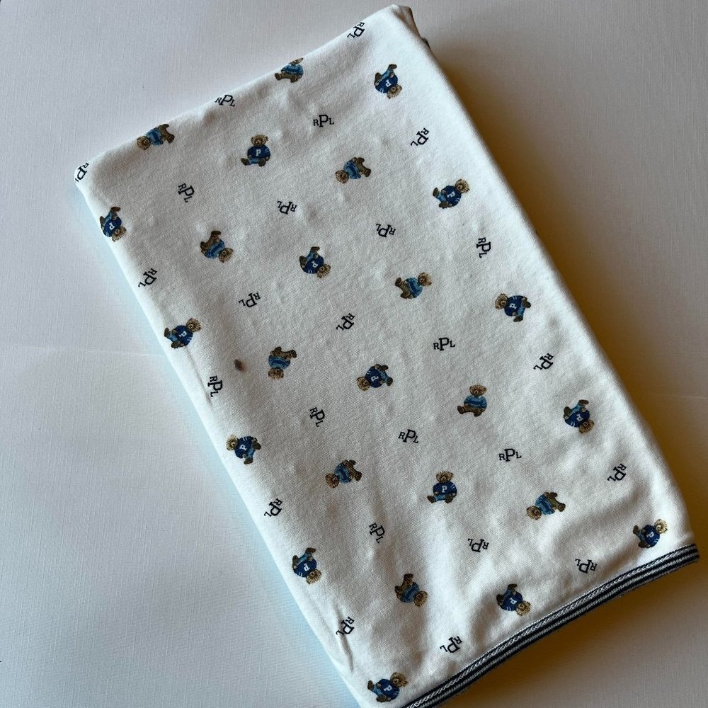 Ralph Lauren Baby Boy Reversable Blanket Polo Bear